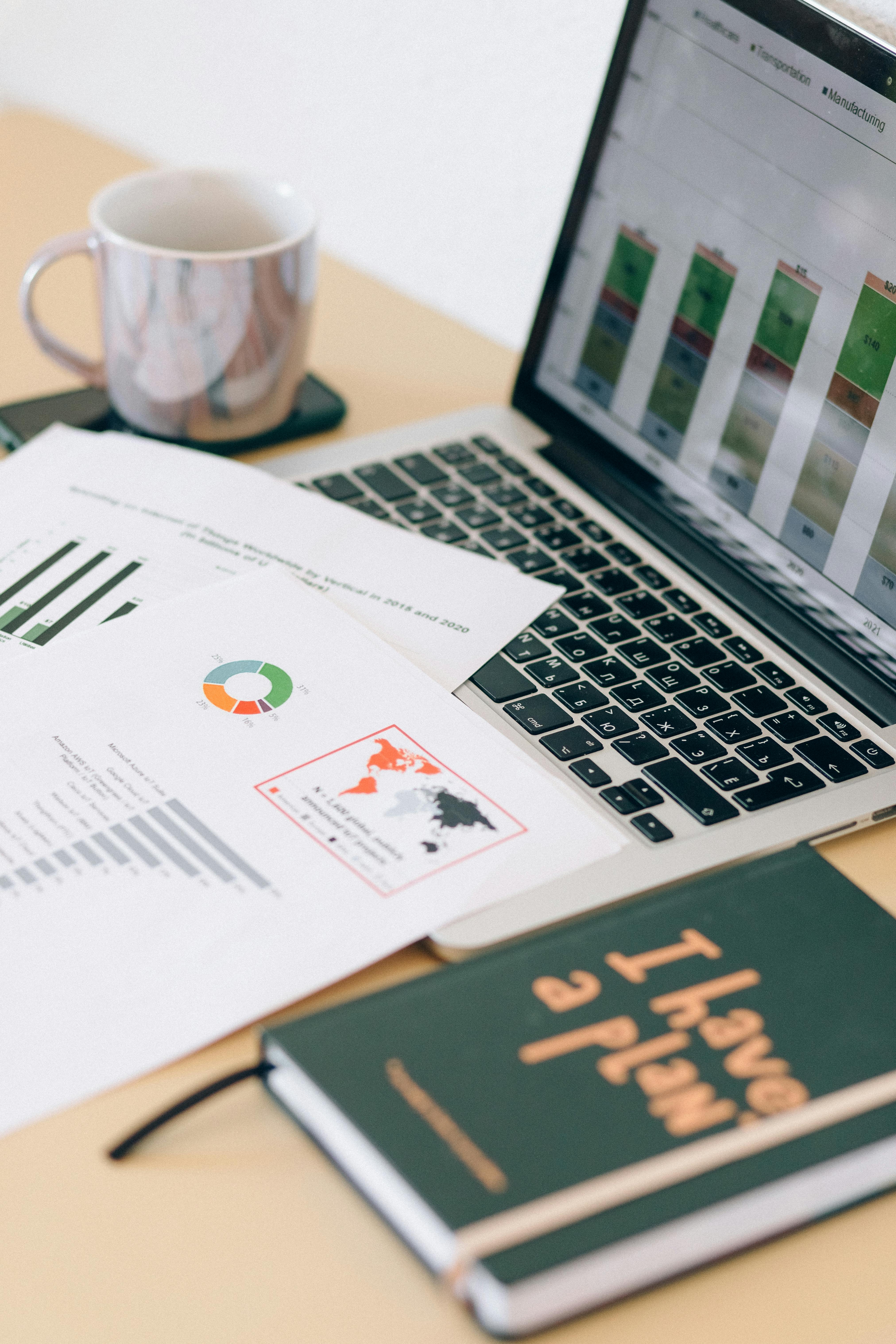 Profit chart and growth marker